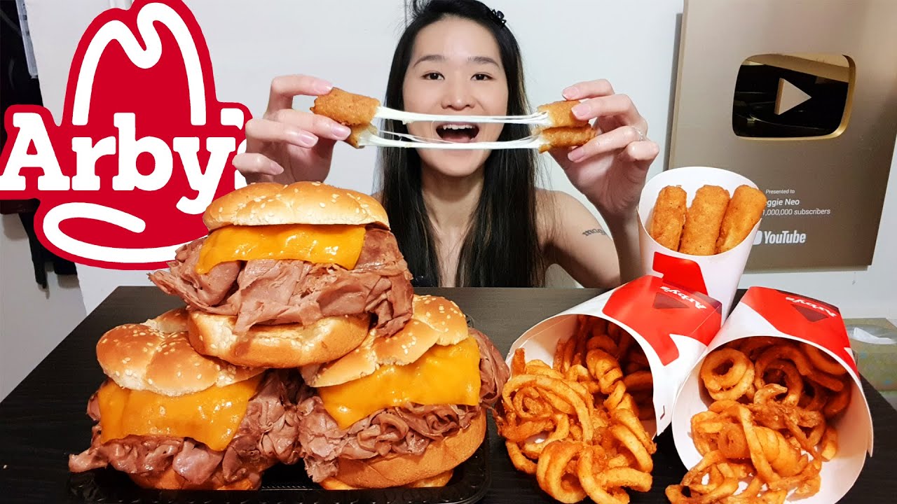 FRIED CHEESE MUKBANG! Arby's Half Pound Roast Beef, Super Cheesy