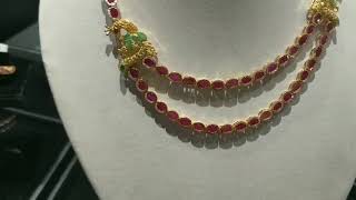 Bright Red And Green Ruby Studded Necklace Kns Jewellers