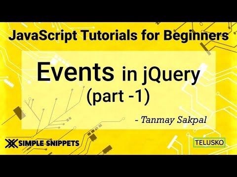 #39 Events in JQuery Part 1  2019