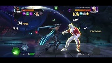 MCoC Valkyrie vs Guardian on node 23 (house of mirror, ebb flow intercept, sadist)