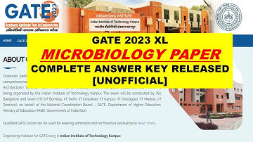 GATE 2023 LIFE SCIENCES XL MICROBIOLOGY PAPER ||COMPLETE  ANSWER KEY RELEASED (UNOFFICIAL)