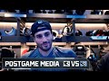 Nick Schmaltz, Liam O'Brien and André Tourigny | 10.17 Postgame Media