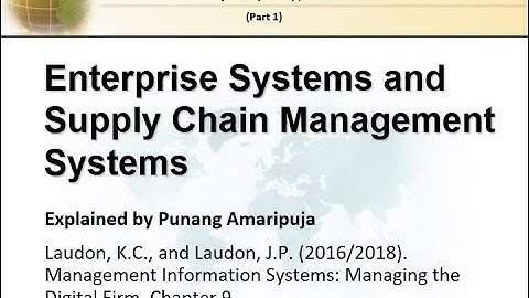 Enterprise Systems and Supply Chain Management Systems || Punang Amaripuja