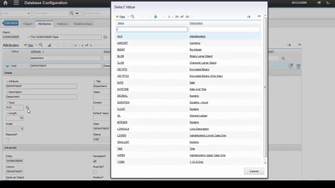 Maximo   Setting up ALN Domains