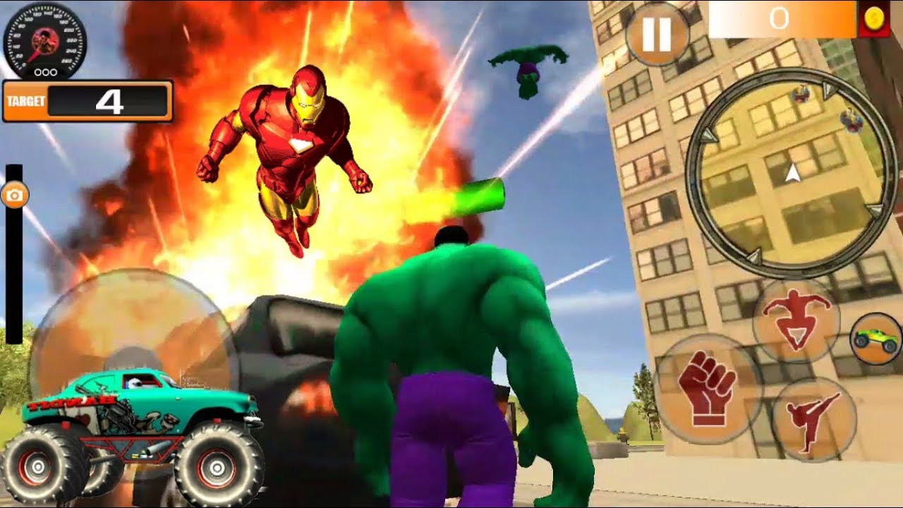 Monster Hero Battle For Hulk Ironman Super Monster Hero City Games Hulk Transforming Truck