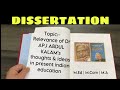Exploring APJ Abdul Kalam’s Vision for Education: A DISSERTATION | M.Ed | B.Ed | Dissertation file