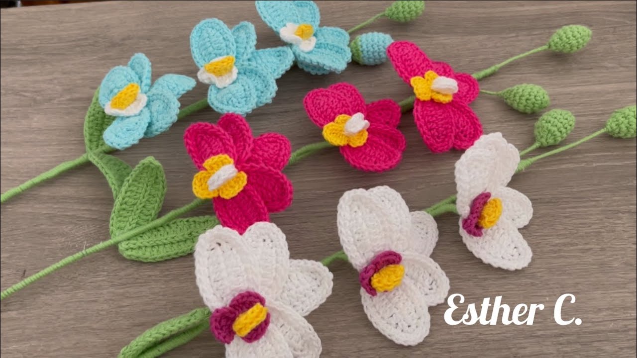 🥰Hermosas Orquídeas Tejidas a Crochet Paso a Paso 💯Fáciles y Rápidas Flor Orquídea