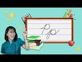 Learning cursive writing letter pp