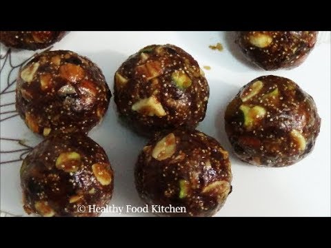 Date and Nut Ladoo Recipe - Dry Fruits Laddu Recipe - Dry Fruit Ladoo Recipe-Khajur Burfi Recipe