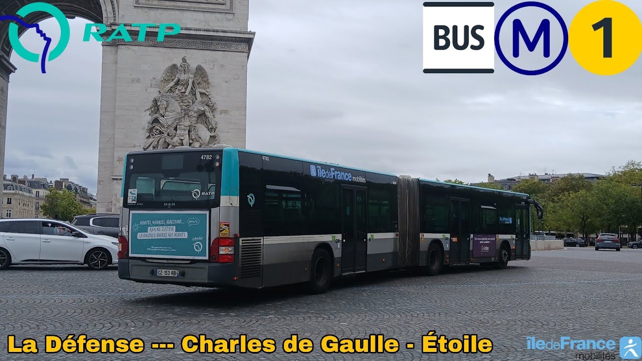 Navette de remplacement Métro 1 RATP - MAN Lion’s City G N°4782 La Défense --- CDG - Étoile 