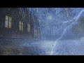 🌧️ Instant Deep Sleep with Heavy Rain & Thunderstorm Sounds | Cozy Cabin Ambience (3 Hours) ⚡