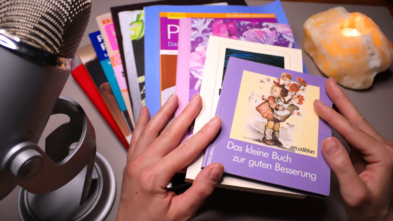 ASMR BÜCHER FÜR DEINE ENTSPANNUNG 📕📙📗📘(Seitenblättern, Tapping, Tracing, Vorlesen) ❤️ Geflüstert