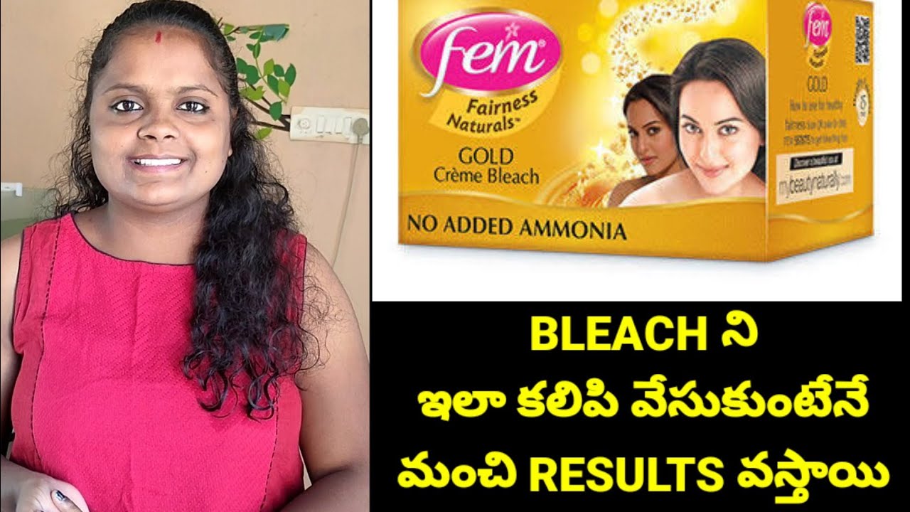 How to use Fem BLEACH at home with FEM GOLD bleach -Total Guide in  Telugu-Face Bleach At Home Telugu - YouTube