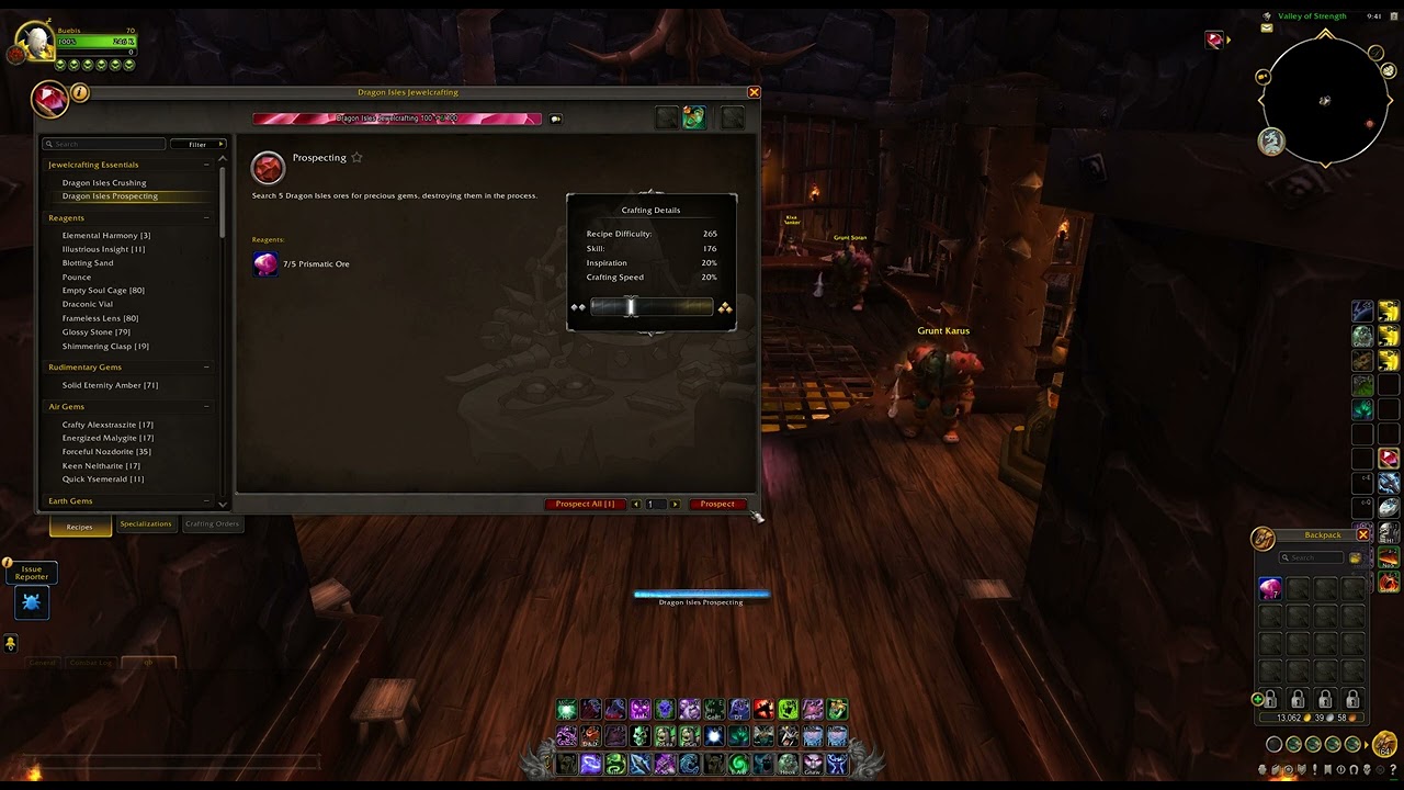 What do you get from Prospecting Prismatic Ore, WoW Dragonflight