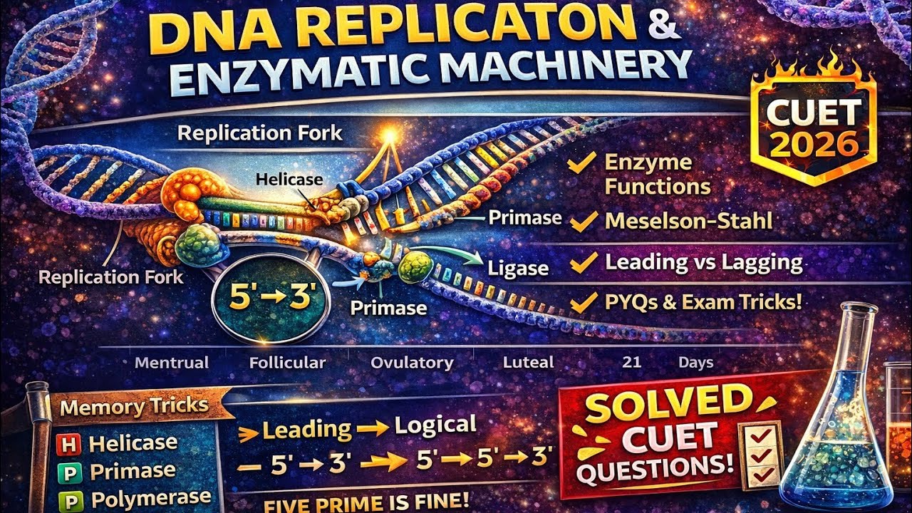 DNA Replication & Enzymes Explained | CUET Biology 2026 #cuet2026 #cuetbiology #cuetug2026
