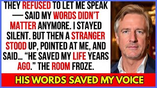 They Refused to Let Me Speak. Then a Stranger Stood Up and Said I Saved His Life Years Ago