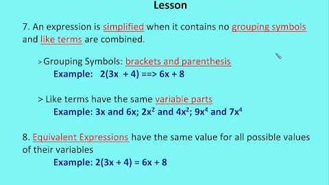 1.2 Evaluate and Simplify Algebraic Expressions (Lesson)