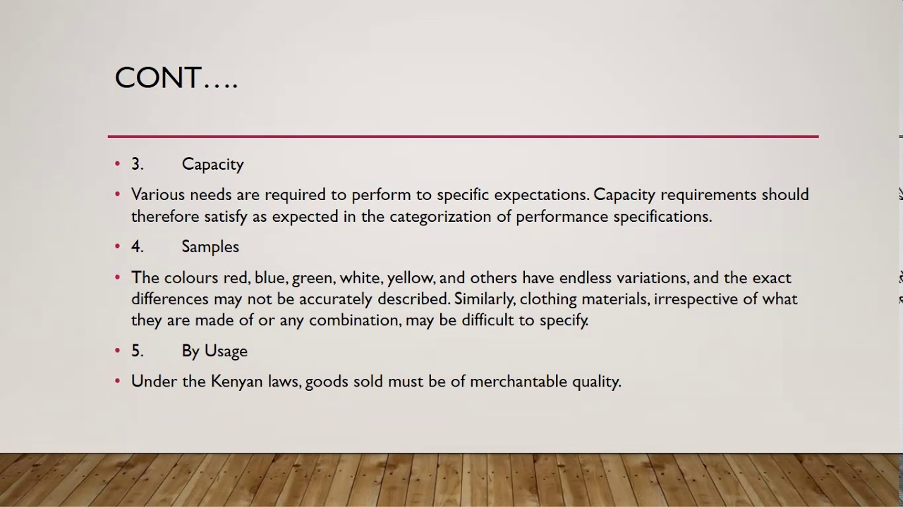SPECIFICATION OF GOODS WORKS OR SERVICES