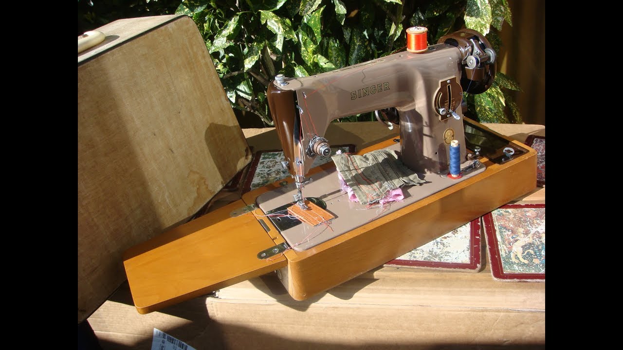 Antique Old Vintage Electric Singer sewing machine Model 201K See Video