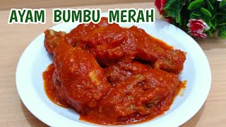 RESEP AYAM BUMBU MERAH PEDAS MANIS. 