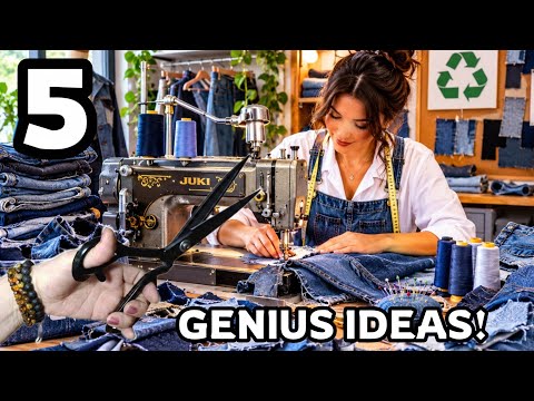 You Won't Believe What I Made From Old Jeans! (5 Brilliant Upcycle Ideas) ✨