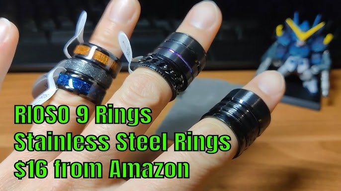 D20 Random Number Stainless Steel Spinner Dice Ring