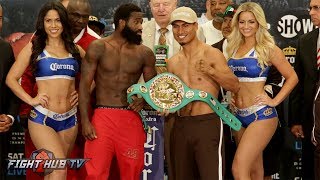 ADRIEN BRONER VS. MIKEY GARCIA FULL WEIGH IN AND FACE OFF VIDEO