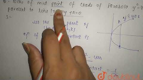 Locus of themid point of chords of the parabola y^2 = 4ax parellel tothe line lx+my+n=0. | 12 | ...