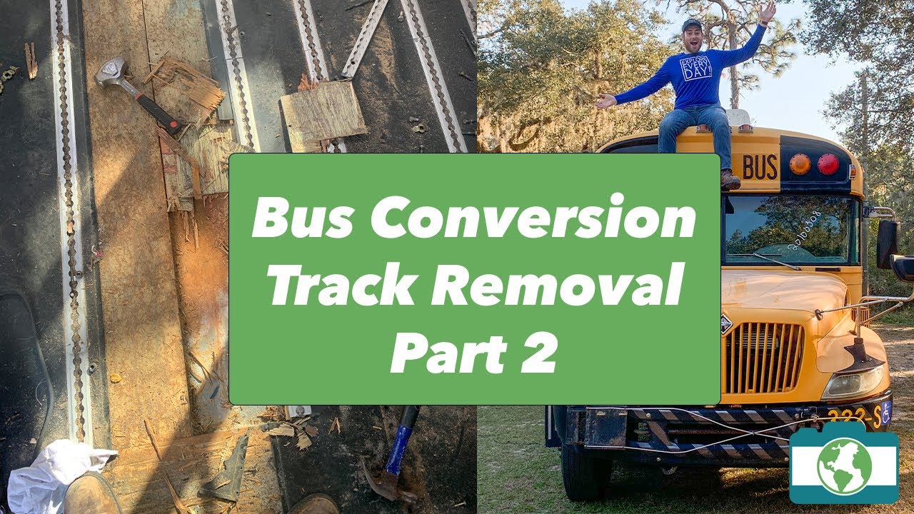 How to Remove School Bus Floor Tracks | Skoolie | Bus Conversion | Tiny ...