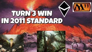 A TURN 3 WIN with a STANDARD deck ? 1 CARD COMBO! MTG 2011 VALAKUT RAMP. Primeval Titan Valakut.