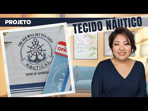 Pintura com Stencil OPA: Pano de Copa com Tema Náutico