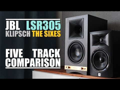 Klipsch The Sixes vs JBL LSR305  ||  5 Track Comparison