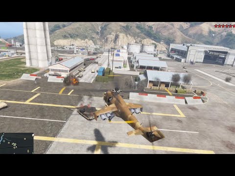 GTA 5 - Fort Zancudo Military Base Rampage + Ten Star Escape