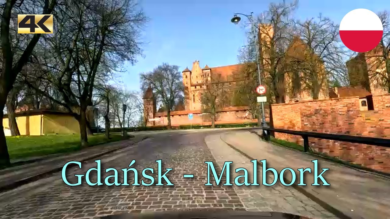 Easter morning drive to Malbork from Gdańsk in Poland | Spring 2024 | 4K