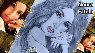 رسم نورة فتحي بالرصاص للمبتدئين|رسم بنات|تعليم الرسم للبنات| تعلم الرسم|Drawing Noura Fatehi