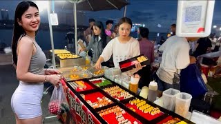 Best CAMBODIAN Street Food 2026 - Evening Walking Tour at Riverside Night Market Food, Phnom Penh