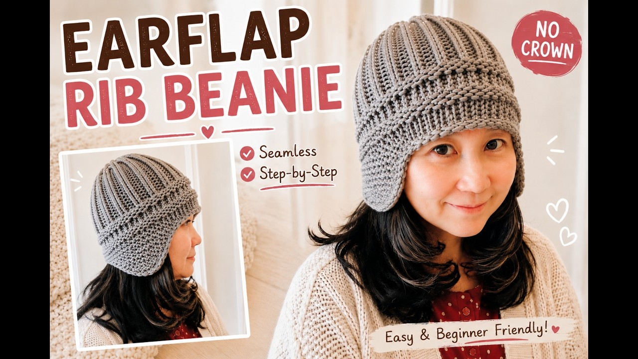 The Easiest Seamless Ear Flap Beanie [STEP BY STEP][BEGINNER