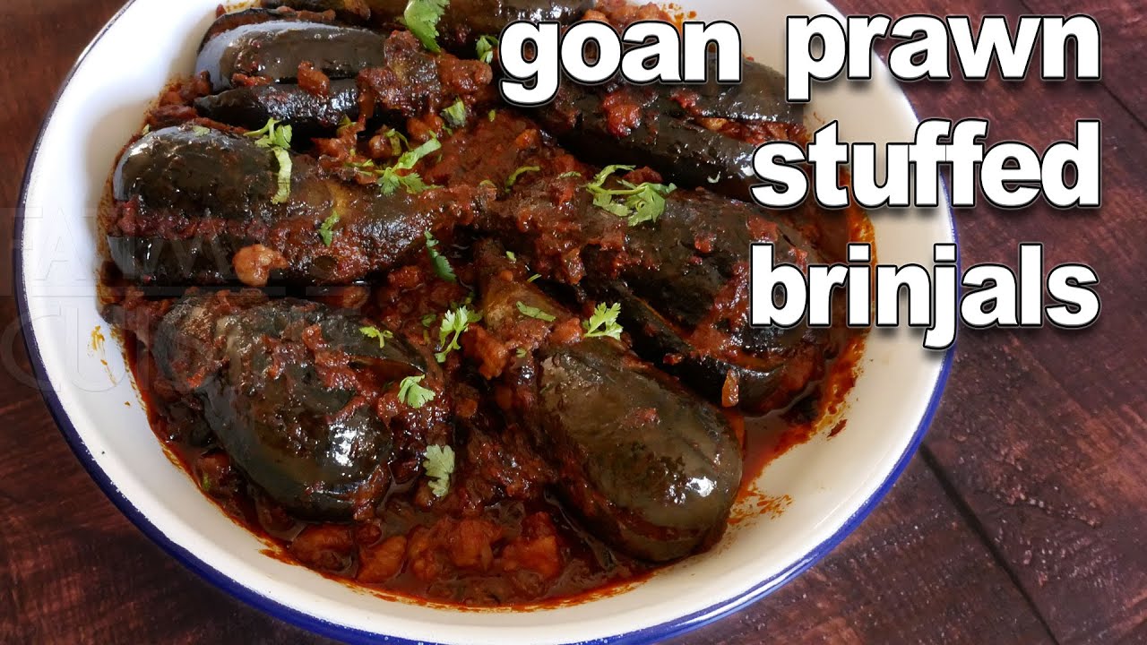 Goan Prawn and Brinjal Recipe | Goan Vangi Recipe Easy | Easy Goan Recipes