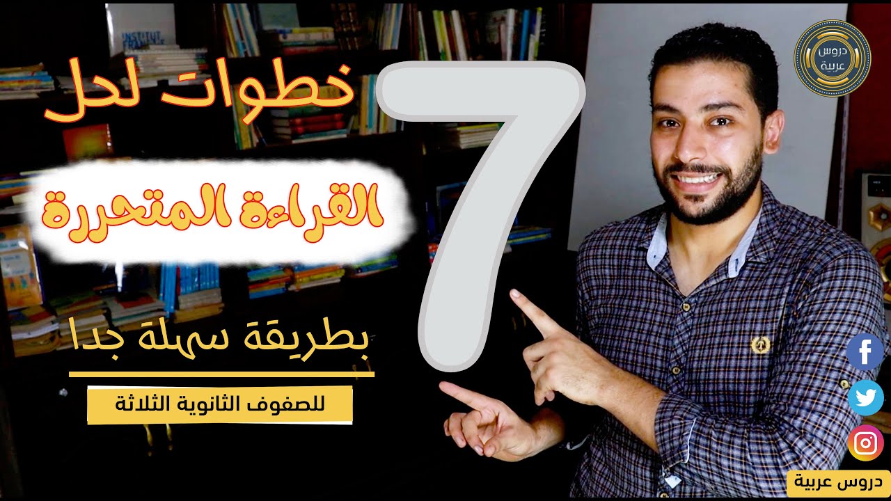 7 خطوات لحل وتقفيل سؤال القراءة المتحررة | للصف الأول والثاني الثانوي - دوس عربية