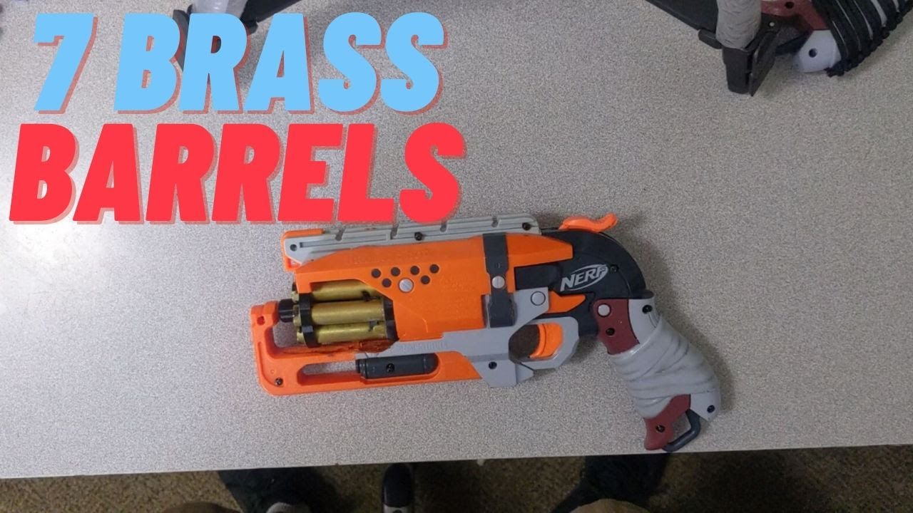 Nerf Hammershot 7 Brass Barrel Blaster Mod YouTube