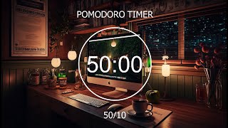 50/10 Pomodoro Study • Early Morning in City Rain • Focus Station