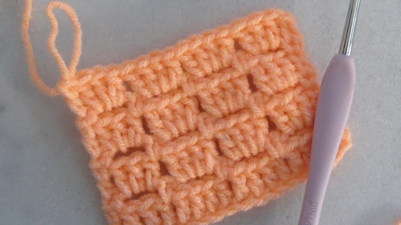 Урок по вязанию крючком блочным стежком!!! Простой проект для начинающих. 