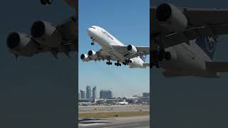 Lufthansa airline A380 take off Dubai airport #dxd #a380