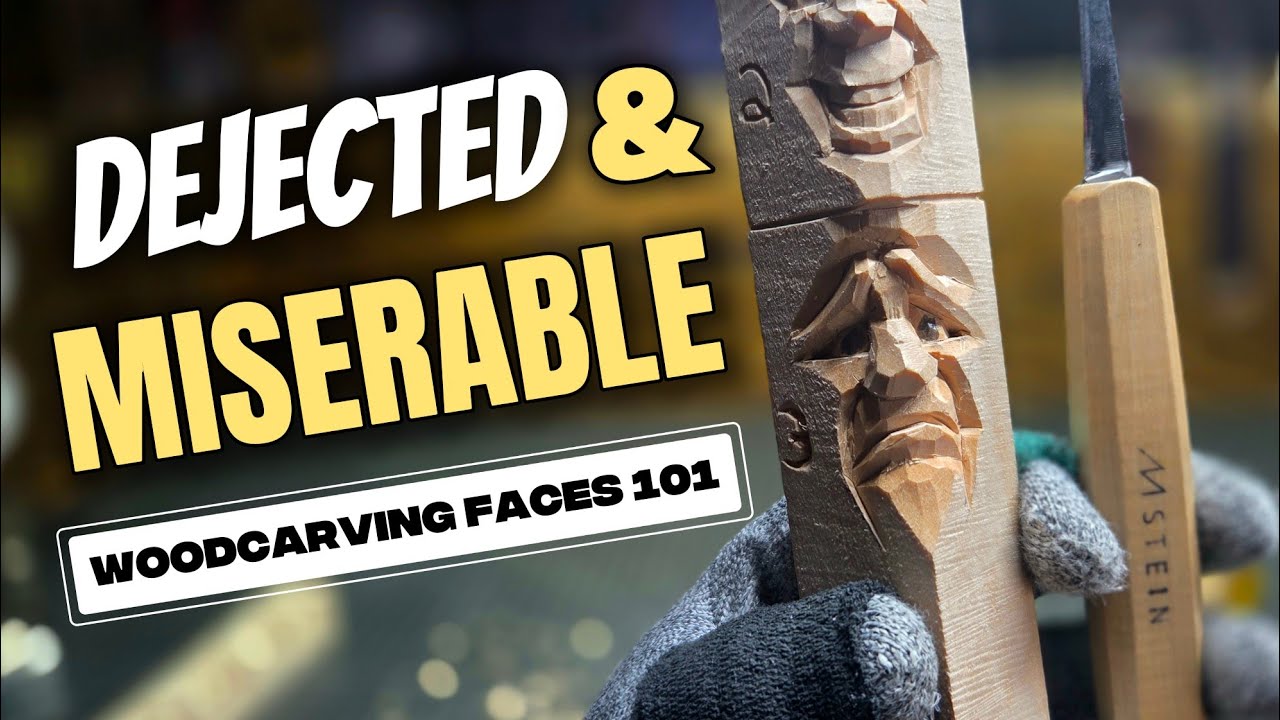 How to carve a Sad Face in Wood -- WoodCarving Faces 101