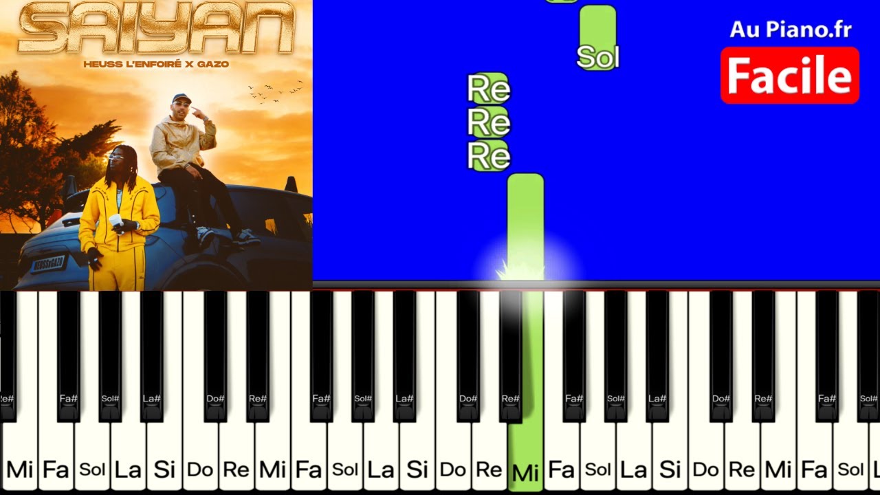 Heuss L'Enfoiré - Saiyan ft. Gazo - Piano Cover Tutorial (Au piano.fr)
