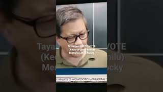 Tayangan DIRTY VOTE (Kecurangan Pemilu) Menurut JK & Rocky Gerung