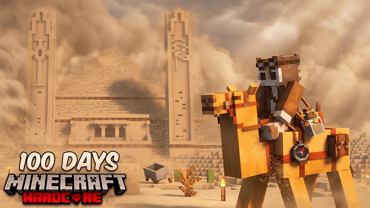 I Survived 100 Days In a HARSH DESERT In Minecraft Hardcore - YouTube