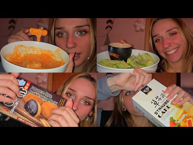 Trying rice cake noodles // mouth sounds ASMR