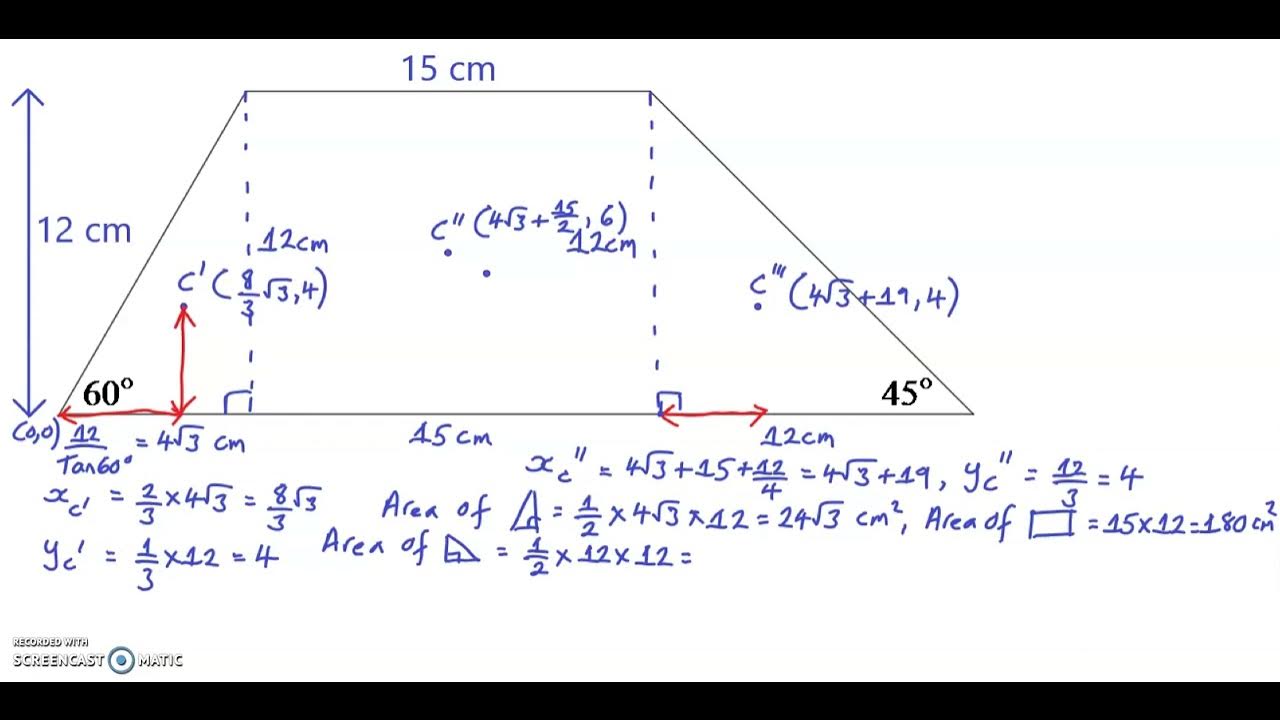 Finding the centroid of a Trapezium. YouTube