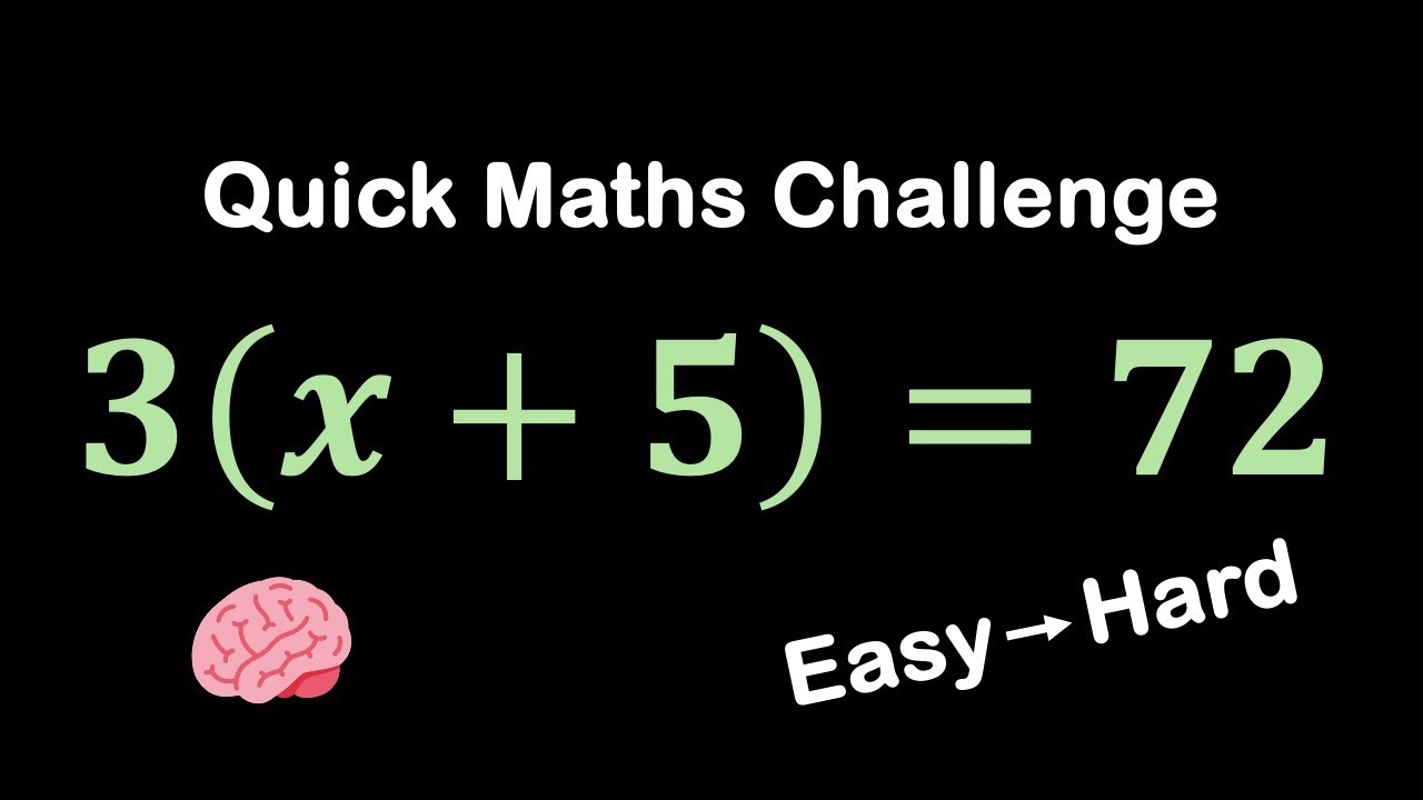 How quickly can you do it? - Quick Maths Challenge 35 - YouTube